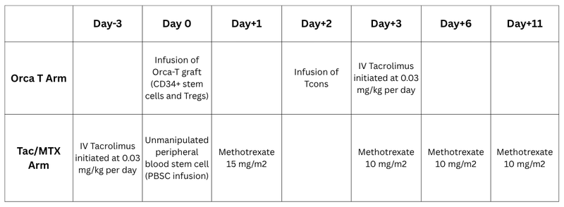 GVHD Prevention Strategies Table