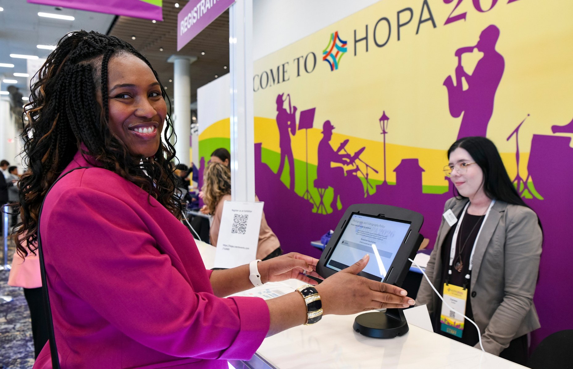 Registration desk at HOPA 2026