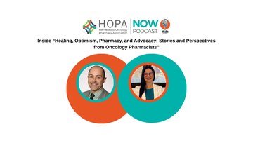 The HOPA Now template image with two guests talking about the new HOPA book