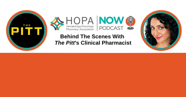 HOPA Now Podcast logo with a photo of Meghana Mudiyam