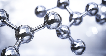 silver-tone rendering of a molecular structure