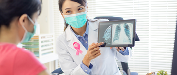 Woman diagnosing breast cancer