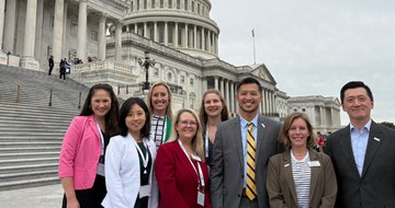 A gathering of HOPA members and advocates on the Capitol steps for Hill Day 2025