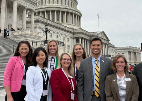 A gathering of HOPA members and advocates on the Capitol steps for Hill Day 2025