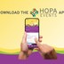 An image of hands with a cell phone accessing the HOPA Events app