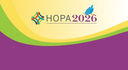 HOPA Annual Conference 2026 logo with a bird perched on it and green, yellow and purple waves