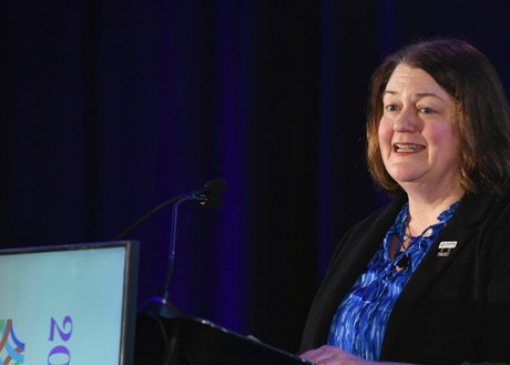 Amy Seung speaking at Annual Conference 2026