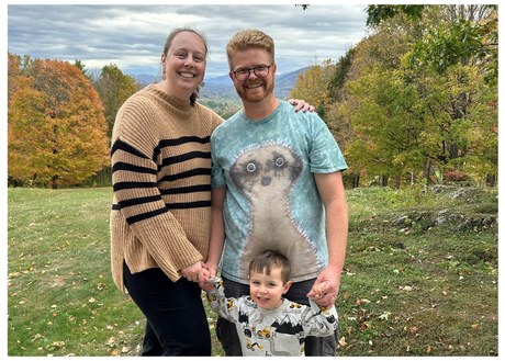 A photo of Aimee Merkert and her family in nature