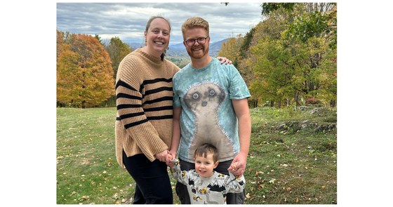 A photo of Aimee Merkert and her family in nature