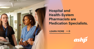 On an orange background, female healthcare workers are huddled in conversation