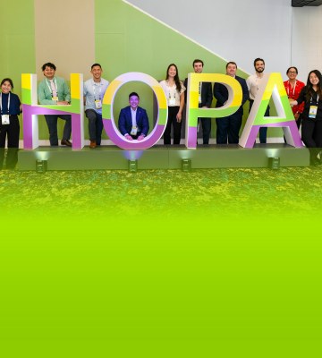 A photo of the HOPA Member Awards on a table