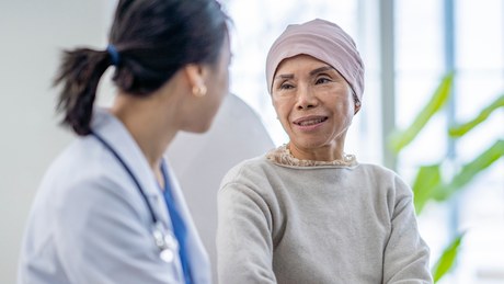 A doctor and patient talking
