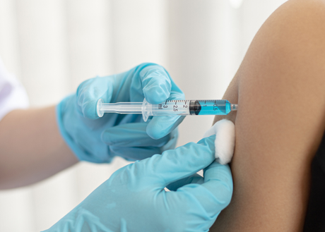 Person recieiving vaccine
