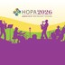 HOPA Annual Conference 2026 logo with a band and a skyline in purple in front of green and yellow waves