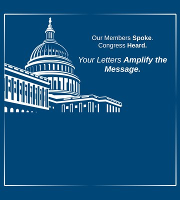 A blue graphic with the Capitol and copy